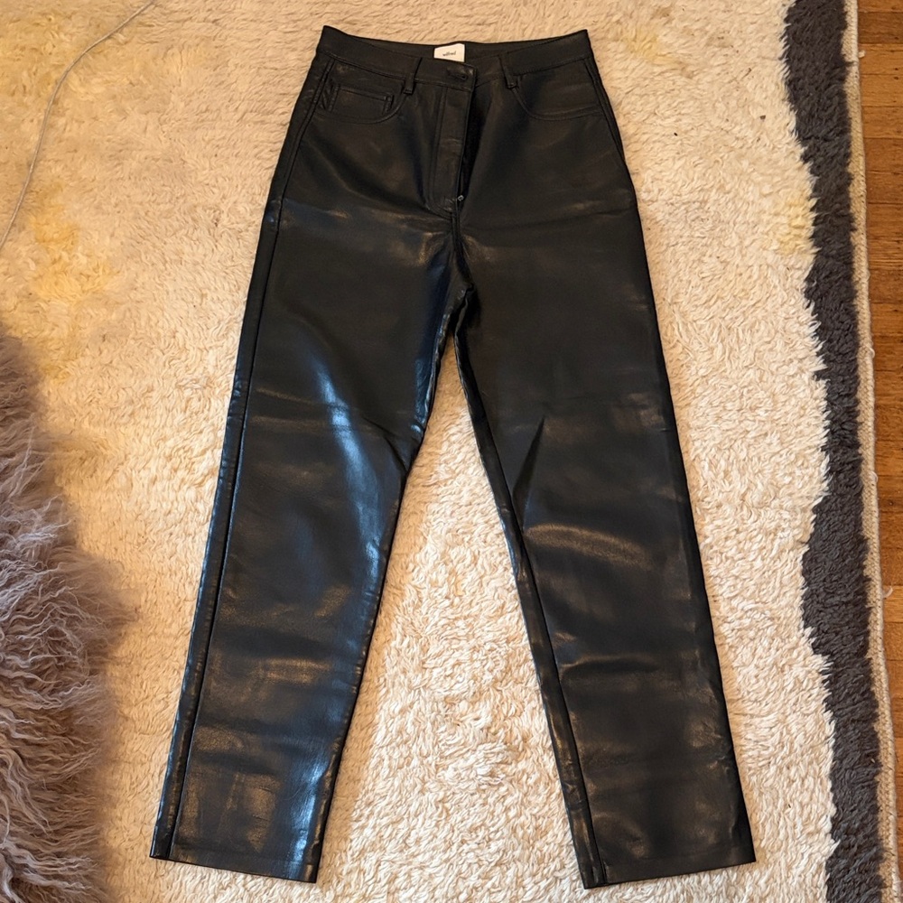 Aritzia Wilfred Black Faux Leather Pants
